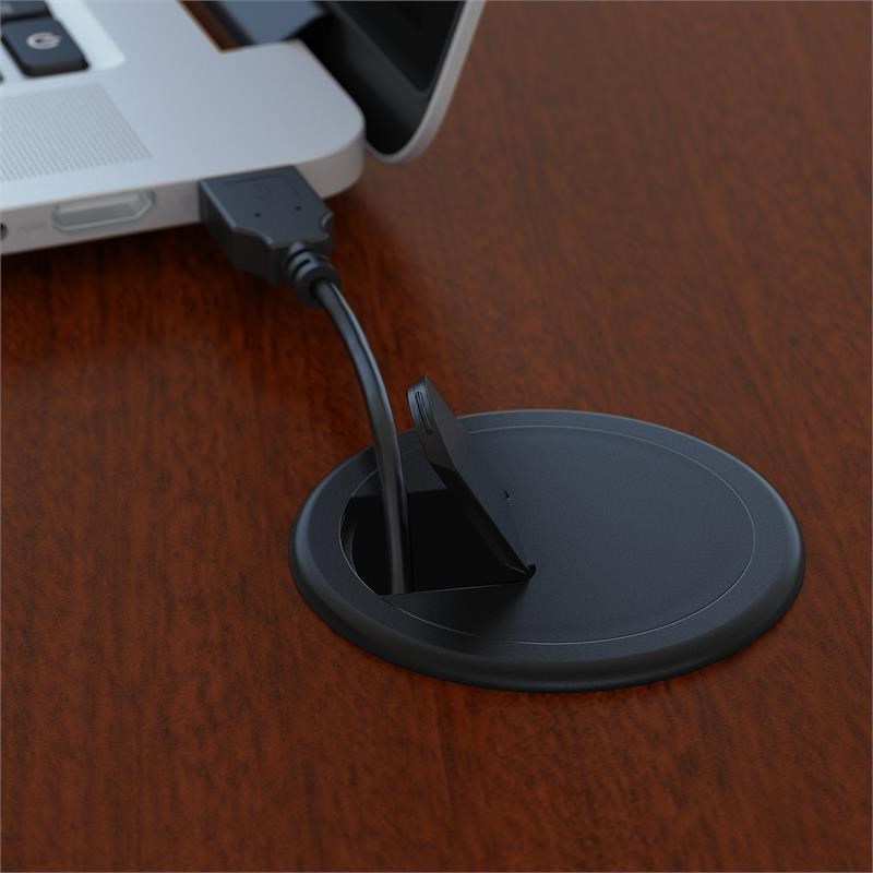 Pemberly Row Set of 3 60W x 30D Office Desk in Mahogany - Engineered Wood