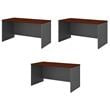 Pemberly Row Set of 3 60W x 30D Office Desk in Hansen Cherry - Engineered Wood