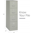 Pemberly Row Set of 3 4-Drawer Letter Width Vertical File Cabinet in Light Gray