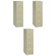 Pemberly Row Set of 3 4-Drawer Letter Width Vertical File Cabinet in Putty/Beige
