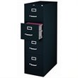 Pemberly Row Set of 3 Metal 4-Drawer Letter Width Vertical File Cabinet Black