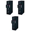 Pemberly Row Set of 3 Metal 4-Drawer Letter Width Vertical File Cabinet Black