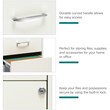 Pemberly Row Set of 5 Metal 3-Drawer Pearl White File Cabinet with Pencil-Drawer