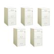 Pemberly Row Set of 5 Metal 3-Drawer Pearl White File Cabinet with Pencil-Drawer