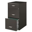 Pemberly Row Set of 5 Contemporary 3-Drawer Metal File Cabinet in Charcoal