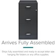 Pemberly Row Set of 5 Contemporary 3-Drawer Metal File Cabinet in Charcoal