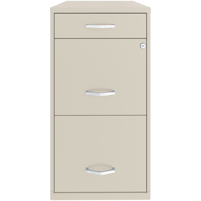 Pemberly Row Set of 5 3-Drawer File Cabinet with Pencil-Drawer in Off White