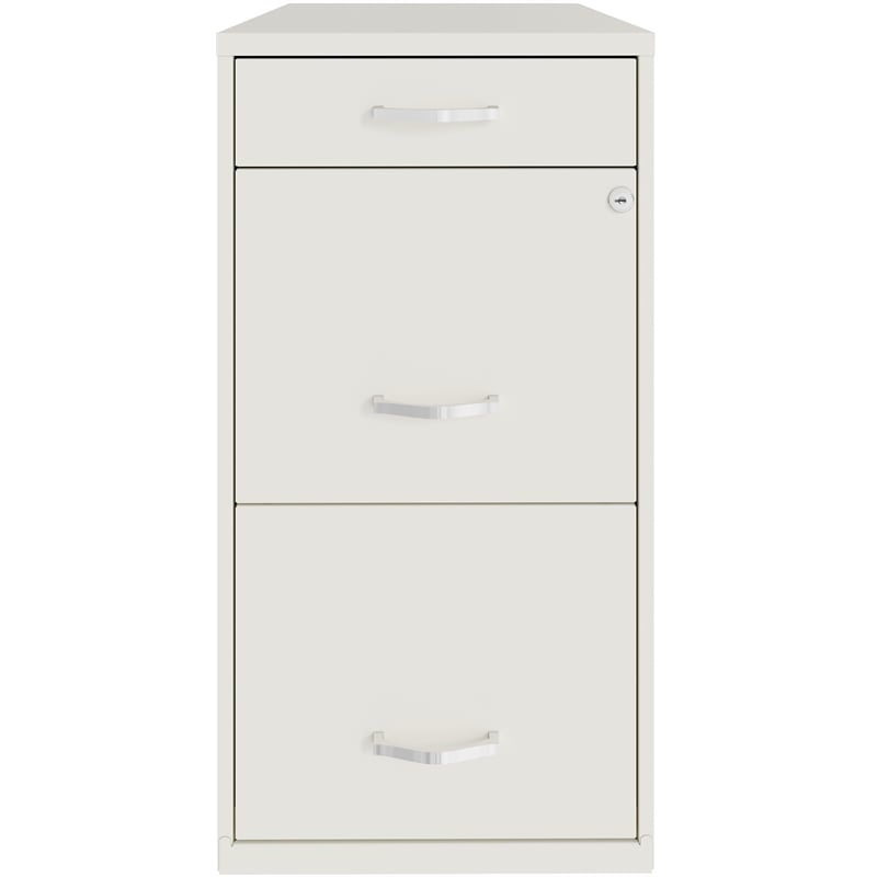 Pemberly Row Set of 5 3-Drawer Metal Organizer File Cabinet in Pearl White