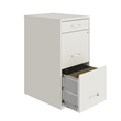 Pemberly Row Set of 5 3-Drawer Metal Organizer File Cabinet in Pearl White