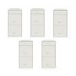 Pemberly Row Set of 5 3-Drawer Metal Organizer File Cabinet in Pearl White