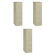 Pemberly Row Set of 3 4-Drawer Letter Width Vertical File Cabinet in Putty/Beige