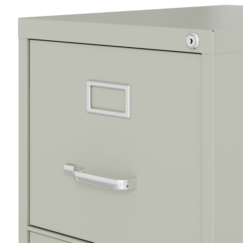 Pemberly Row Set of 3 4-Drawer Letter Width Vertical File Cabinet in Light Gray