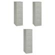 Pemberly Row Set of 3 4-Drawer Letter Width Vertical File Cabinet in Light Gray