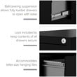 Pemberly Row Set of 3 Metal 4-Drawer Letter Width Vertical File Cabinet in Black