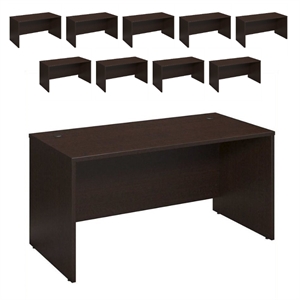 Pemberly Row Set of 10 60W x 30D Desk Shell in Mocha Cherry - Engineered Wood