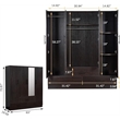 Pemberly Row Modern Mirror Wardrobe Armoire Wood Closet in Black