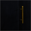 Pemberly Row 4 Doors Wood Wardrobe with Mirror Armoire Black Closet