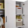 Pemberly Row 4 Doors Wood Wardrobe with Mirror Armoire White Closet