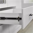 Pemberly Row 4 Doors Wood Wardrobe with Mirror Armoire White Closet