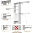 Pemberly Row Wood Built-in Closet with 3 Drawers White for Bedroom