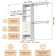 Pemberly Row Wood Built-in Closet with 3 Drawers White for Bedroom