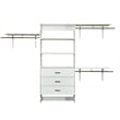 Pemberly Row Wood Built-in Closet with 3 Drawers White for Bedroom
