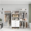 Pemberly Row Wood Built-in Closet with 3 Drawers White for Bedroom