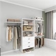 Pemberly Row Wood Built-in Closet with 3 Drawers White for Bedroom