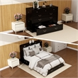 Pemberly Row Queen Wood Murphy Bed whit Chest with Built-in Charger Black