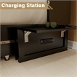 Pemberly Row Queen Wood Murphy Bed whit Chest with Built-in Charger Black