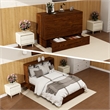 Pemberly Row Queen Wood Murphy Bed with Built-in Charger Red Oak