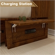 Pemberly Row Queen Wood Murphy Bed with Built-in Charger Red Oak