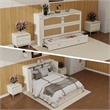 Pemberly Row Wood Queen Cabinet Bed with Storage Drawers for Guest Room White