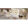 Pemberly Row Wood Queen Cabinet Bed with Storage Drawers for Guest Room White