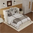 Pemberly Row Wood Queen Cabinet Bed with Storage Drawers for Guest Room White