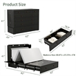 Pemberly Row Wood Cabinet Murphy Bed Storage Space Drawer for Guest Room Black