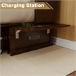 Pemberly Row Wood Murphy Cabinet Bed with Drawers in Antique Brass
