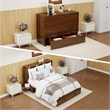 Pemberly Row Wood Murphy Cabinet Bed with Drawers in Antique Brass