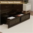 Pemberly Row Solid Wood Murphy Bed with 2 USB&Charging Ports in Brownish Black