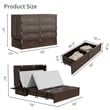 Pemberly Row Solid Wood Murphy Bed Cabinet Storage Drawer Brownish Yellow Color