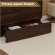 Pemberly Row Solid Wood Murphy Bed Cabinet Storage Drawer Brownish Yellow Color