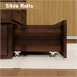 Pemberly Row Solid Wood Murphy Bed Cabinet Storage Drawer Brownish Yellow Color