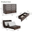 Pemberly Row Solid Wood Murphy Bed Cabinet Storage Drawer Brownish Red Color