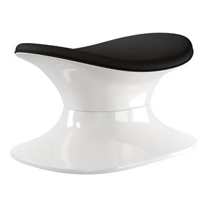 Pemberly Row Pod Chairs 14.5&quot Mid-Century Cotton Alpha Ottoman in Black