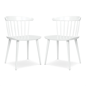 Pemberly Row 17&quot Mid-Century Plastic Dining Chairs in White (Set of 2)