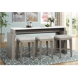 Pemberly Row Contemporary Wood Everywhere Console in Moonstone