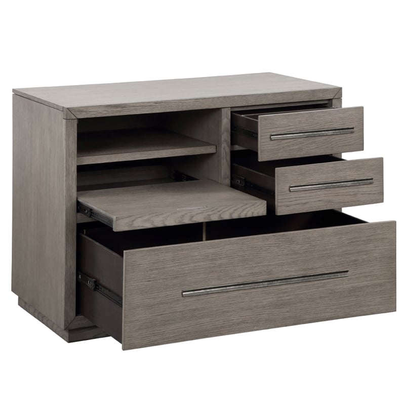 Pemberly Row Contemporary Wood Functional File in Moonstone Finish