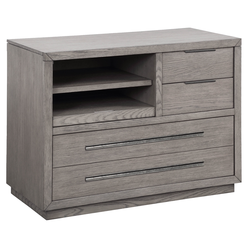 Pemberly Row Contemporary Wood Functional File in Moonstone Finish