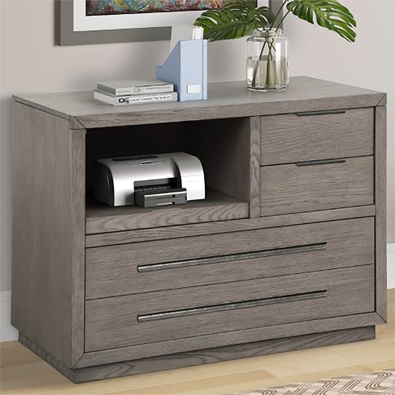 Pemberly Row Contemporary Wood Functional File in Moonstone Finish