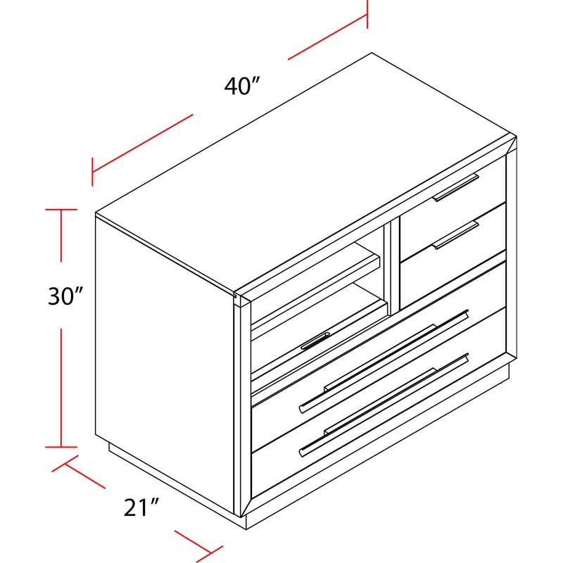 Pemberly Row Contemporary Wood Functional File in Moonstone Finish